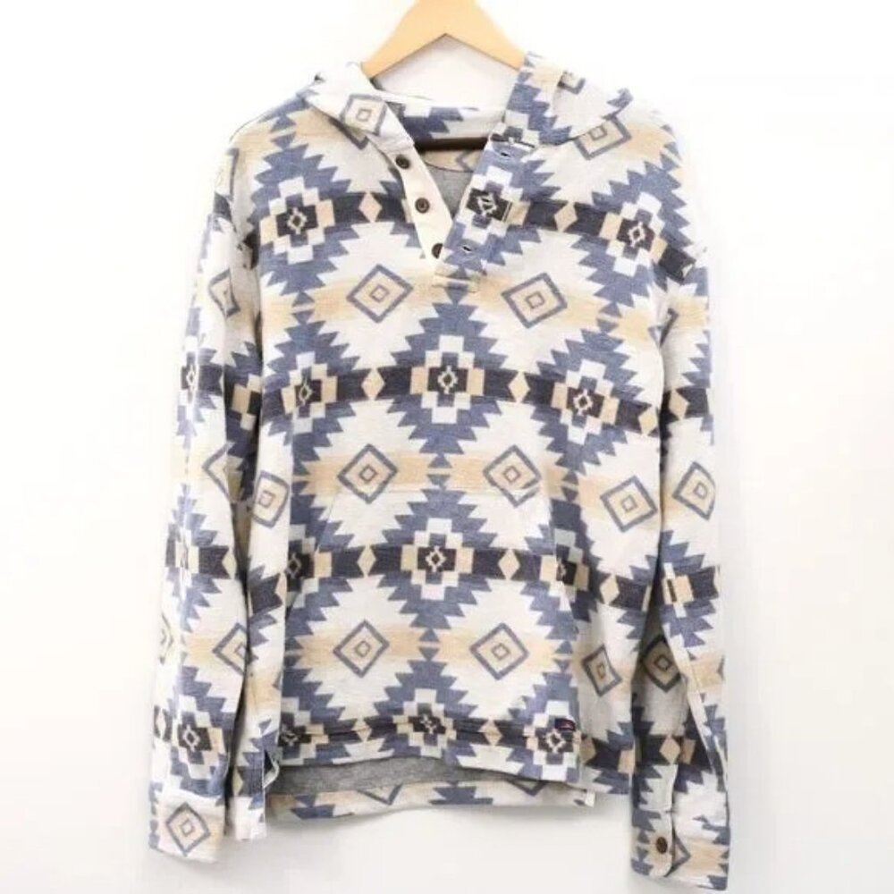 Faherty Men's DGF Knit Pacific Hoodie Aztec Southwestern Long Sleeve XL 283126 - Picture 8 of 8